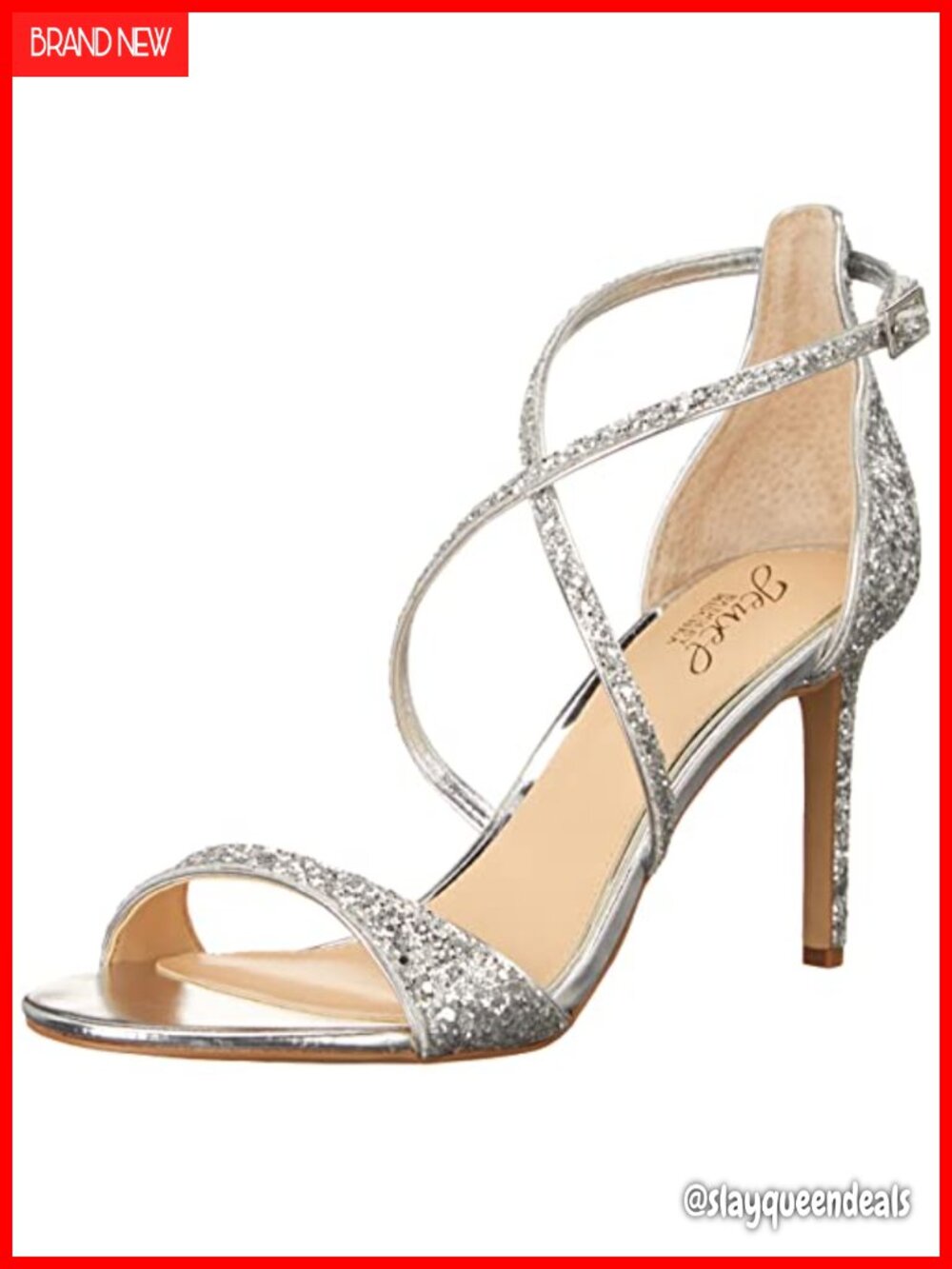 Women's Dimitra Lace Up Heeled Sandals Open Toe Stiletto Glitter Cocktail Formal